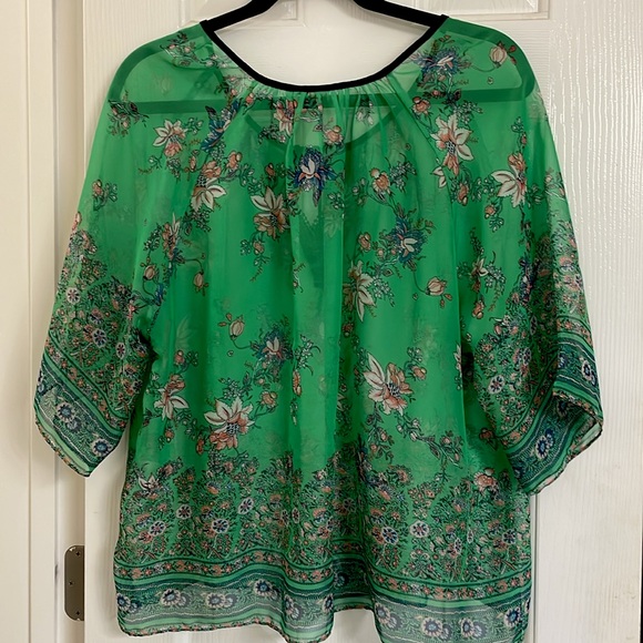 Anthropologie Green Blouse . NEW condition . Size Large - Picture 6 of 7